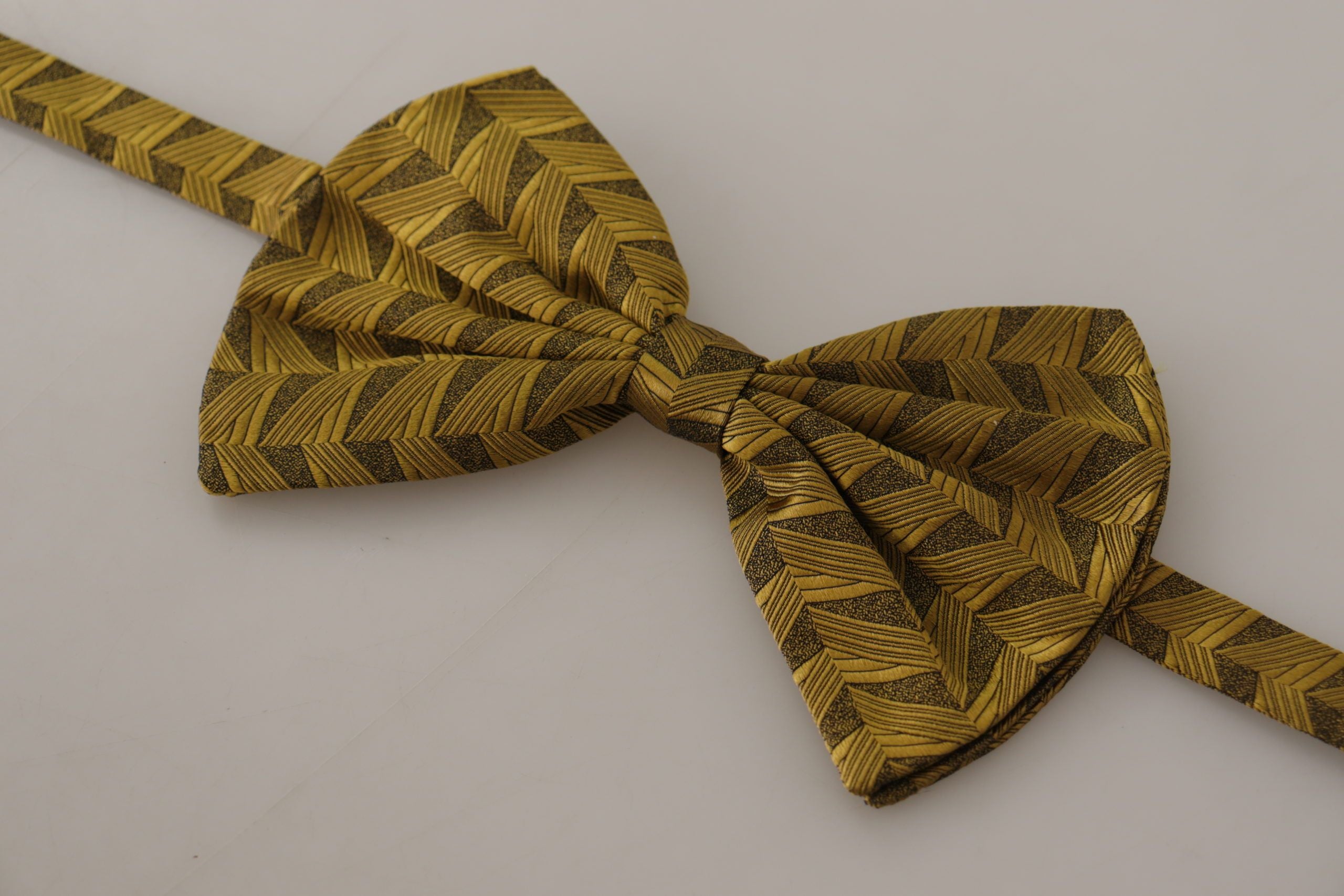 Dolce & Gabbana Elegant Gold Silk Bow Men's Tie