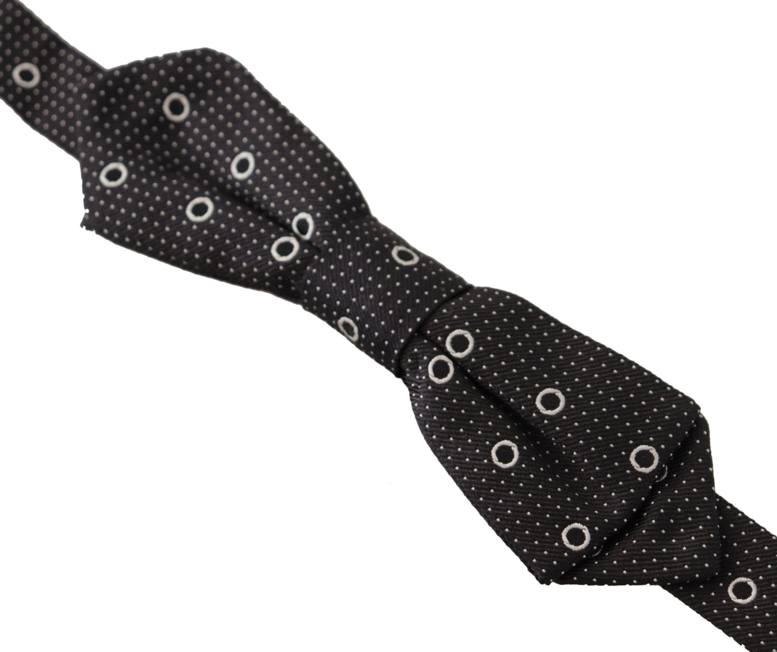 Dolce & Gabbana Polka Dot Silk Bow Tie in Black and Men's White