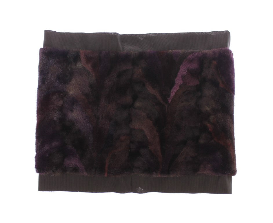 Dolce & Gabbana Exquisite Purple MINK Fur Scarf Women's Wrap