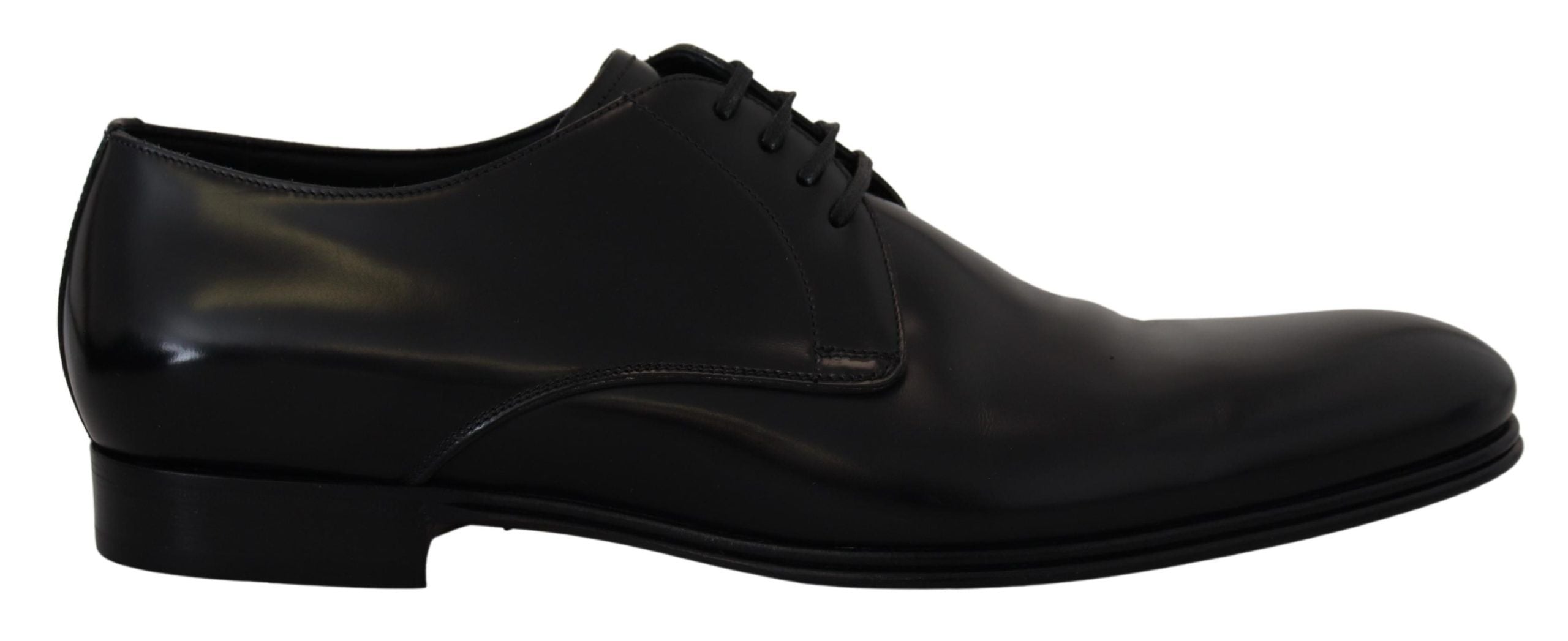 Dolce & Gabbana Elegant Black Leather Derby Men's Shoes