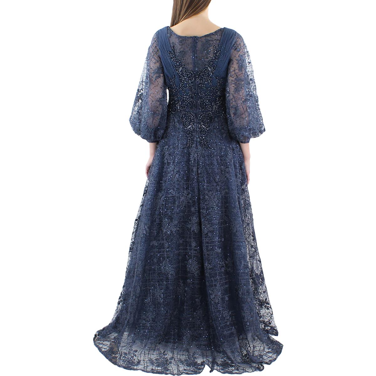 Womens Lace Embellished Evening Dress