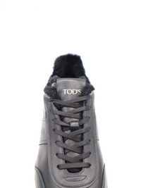 Tods Mens Black Lace Up Sneaker Shoe with Inner Fur3