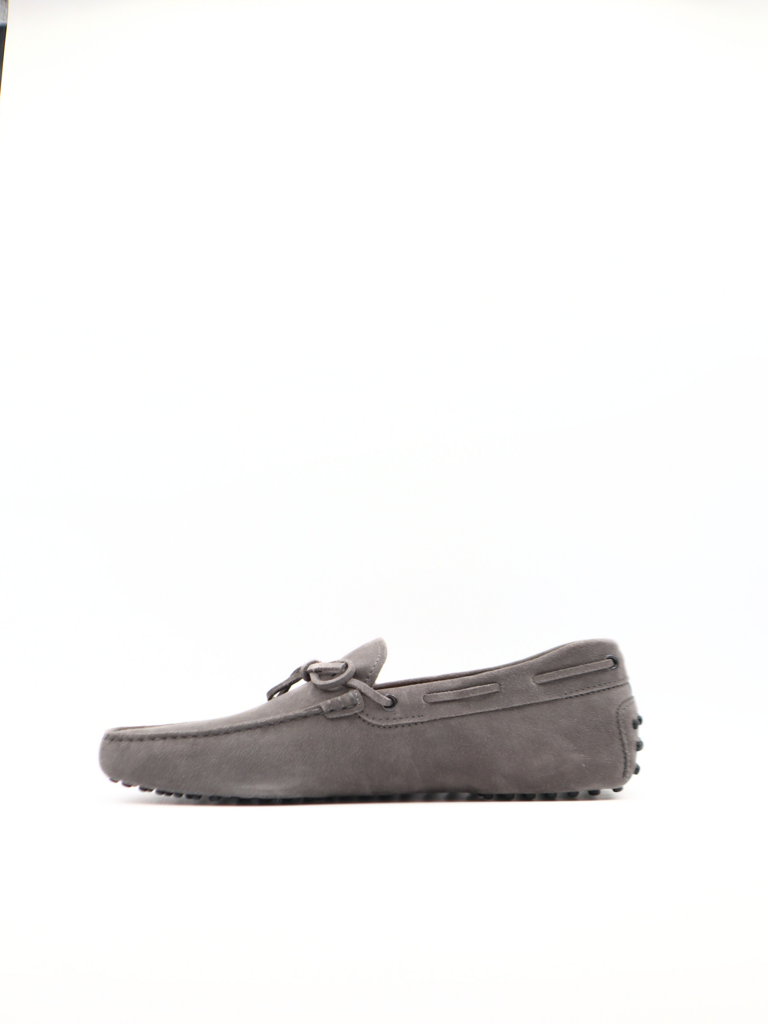 Tods Mens Grey Suede Laccetto Gommino Driver Shoe2