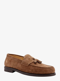 Brunello Cucinelli Mens Suede Tassle Loafers in Chestnut2