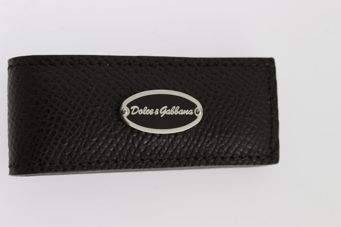 Dolce & Gabbana Elegant Brown Leather Money Men's Clip