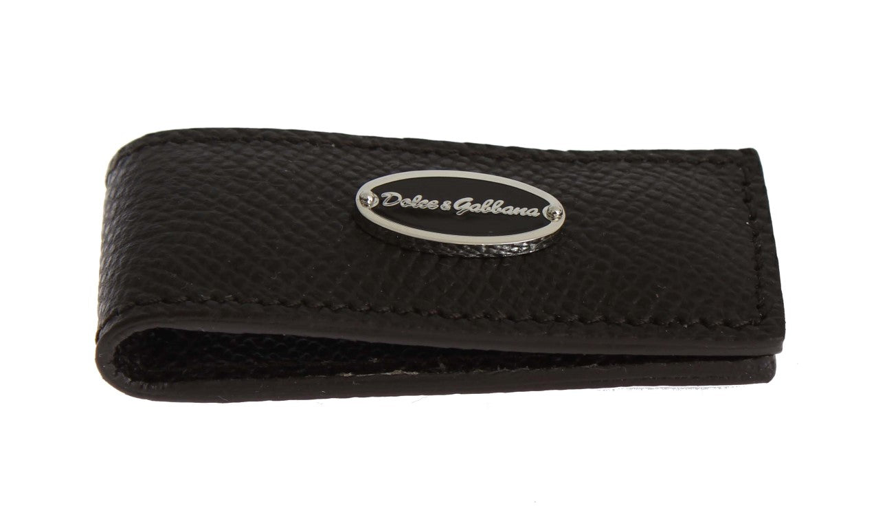 Dolce & Gabbana Elegant Brown Leather Money Men's Clip