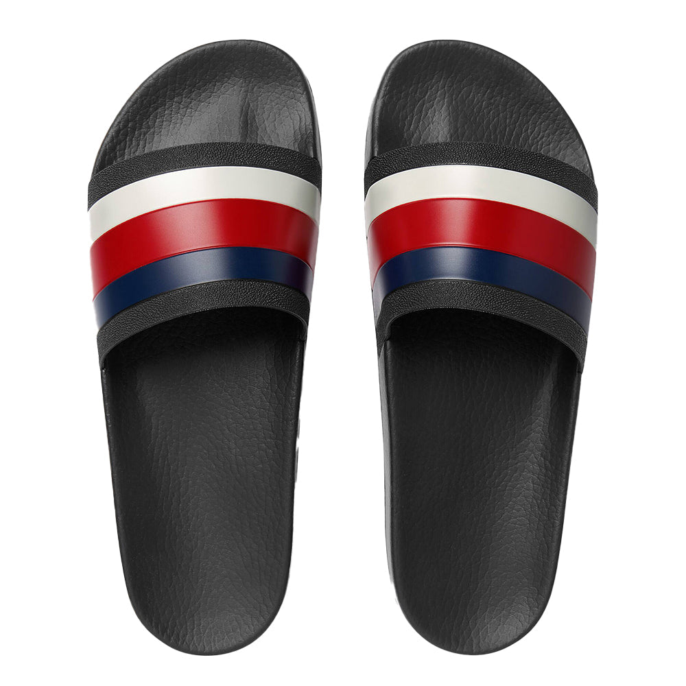 Gucci Pursuit Pool Slides Blue White Stripe