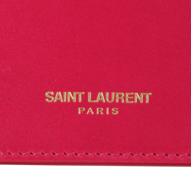 Saint Laurent Paris Fuchsia Leather Card Holder