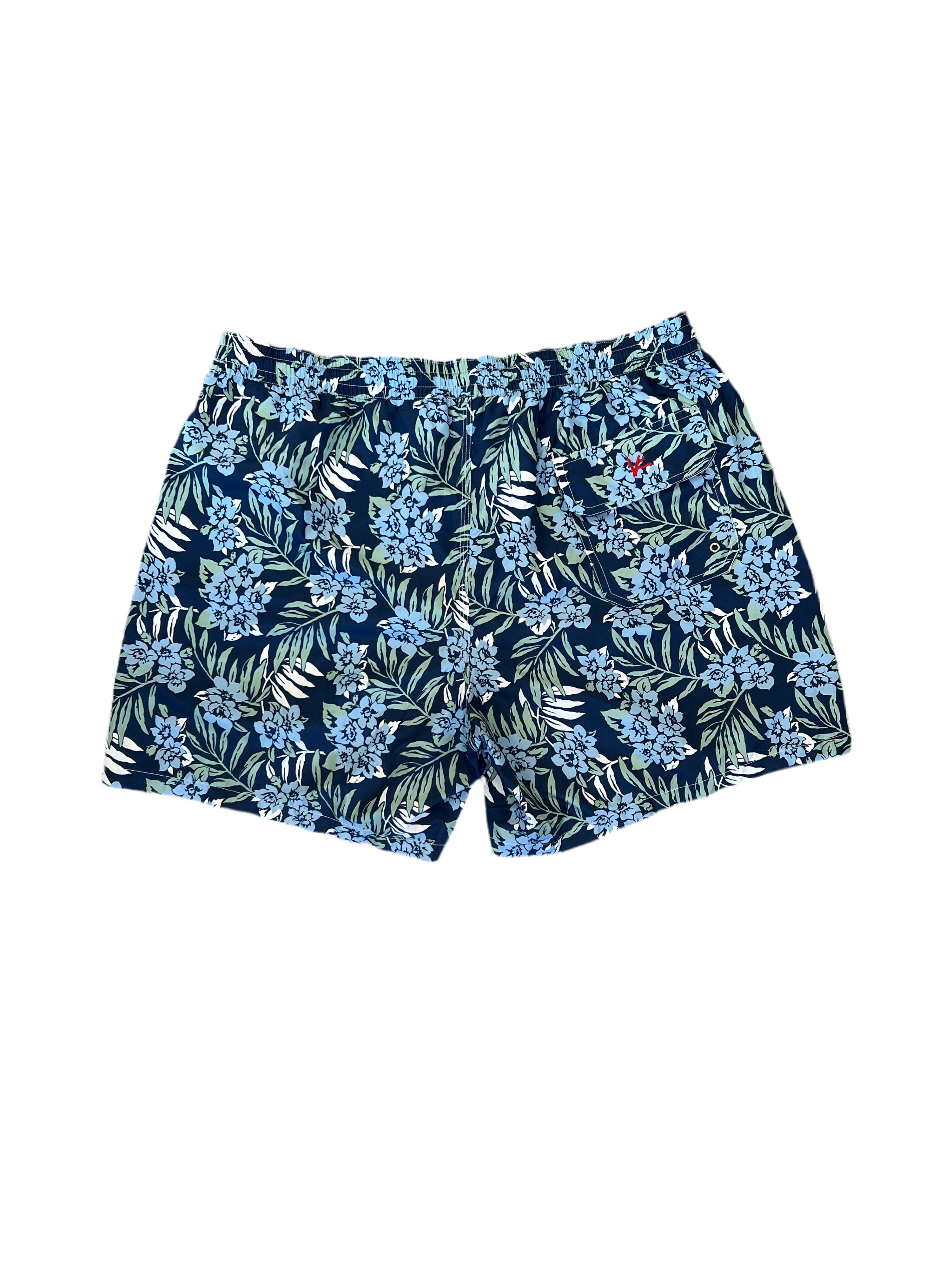 Isaia Green Blue Mens Floral Swim Trunk2