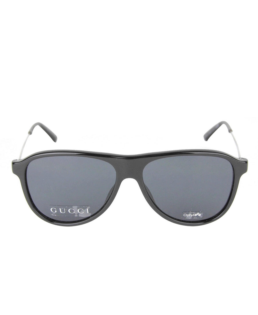 Gucci Unisex Black Metal & Plastic Aviator Sunglasses GG