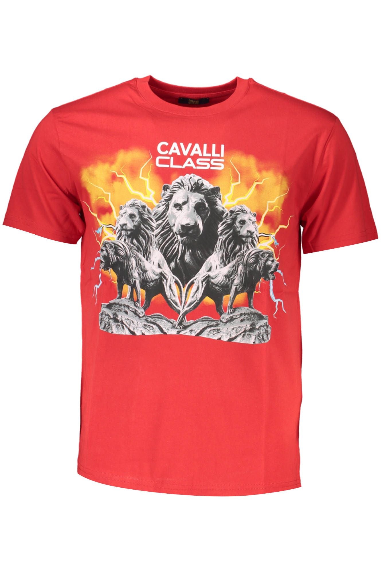 Cavalli Class Red Cotton Men Men's T-Shirt