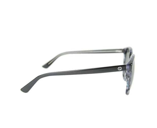 Gucci Unisex Black / Gray Plastic Round Frame Sunglasses GG