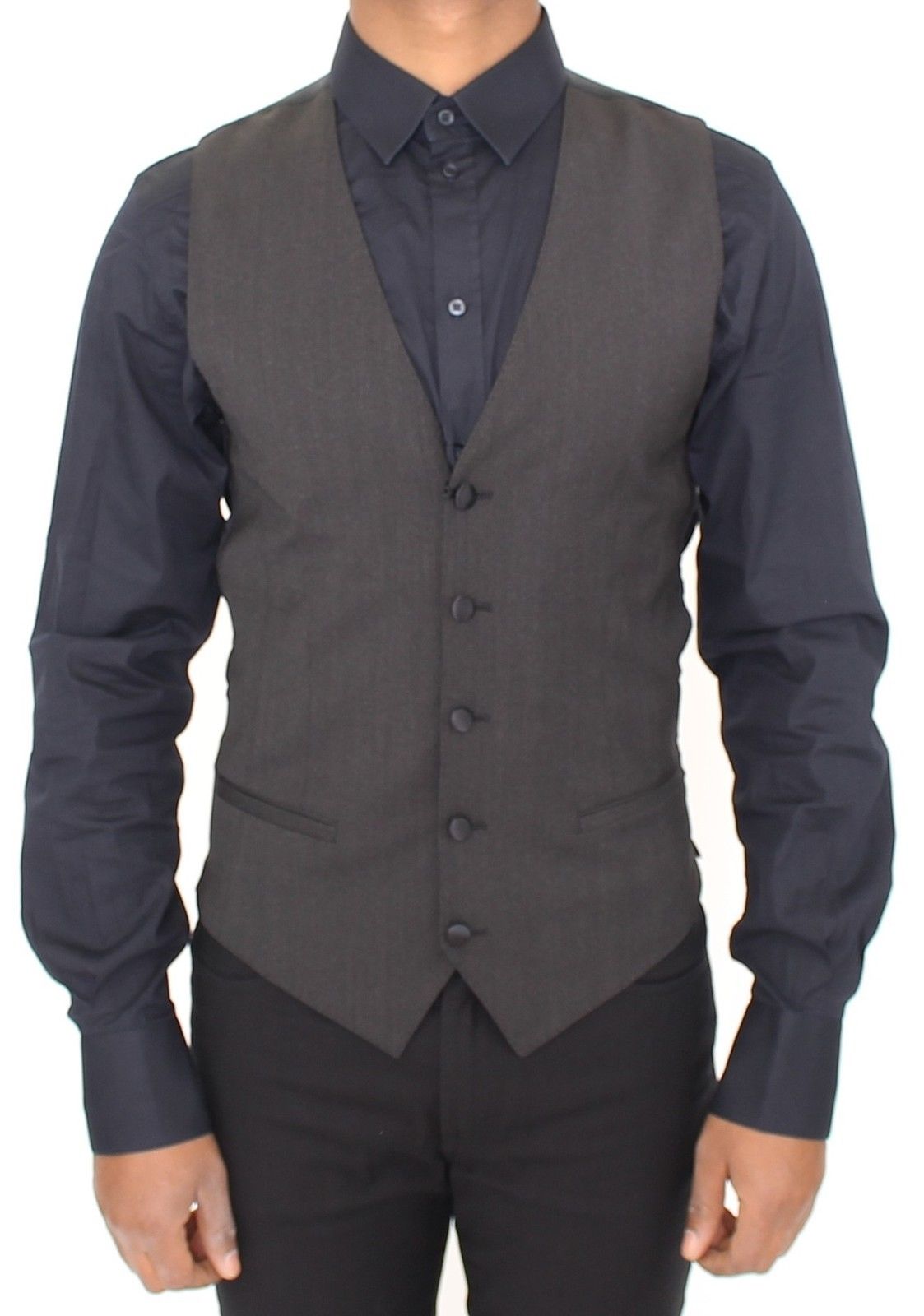 Dolce & Gabbana Gray Wool Stretch Dress Vest Men's Blazer2