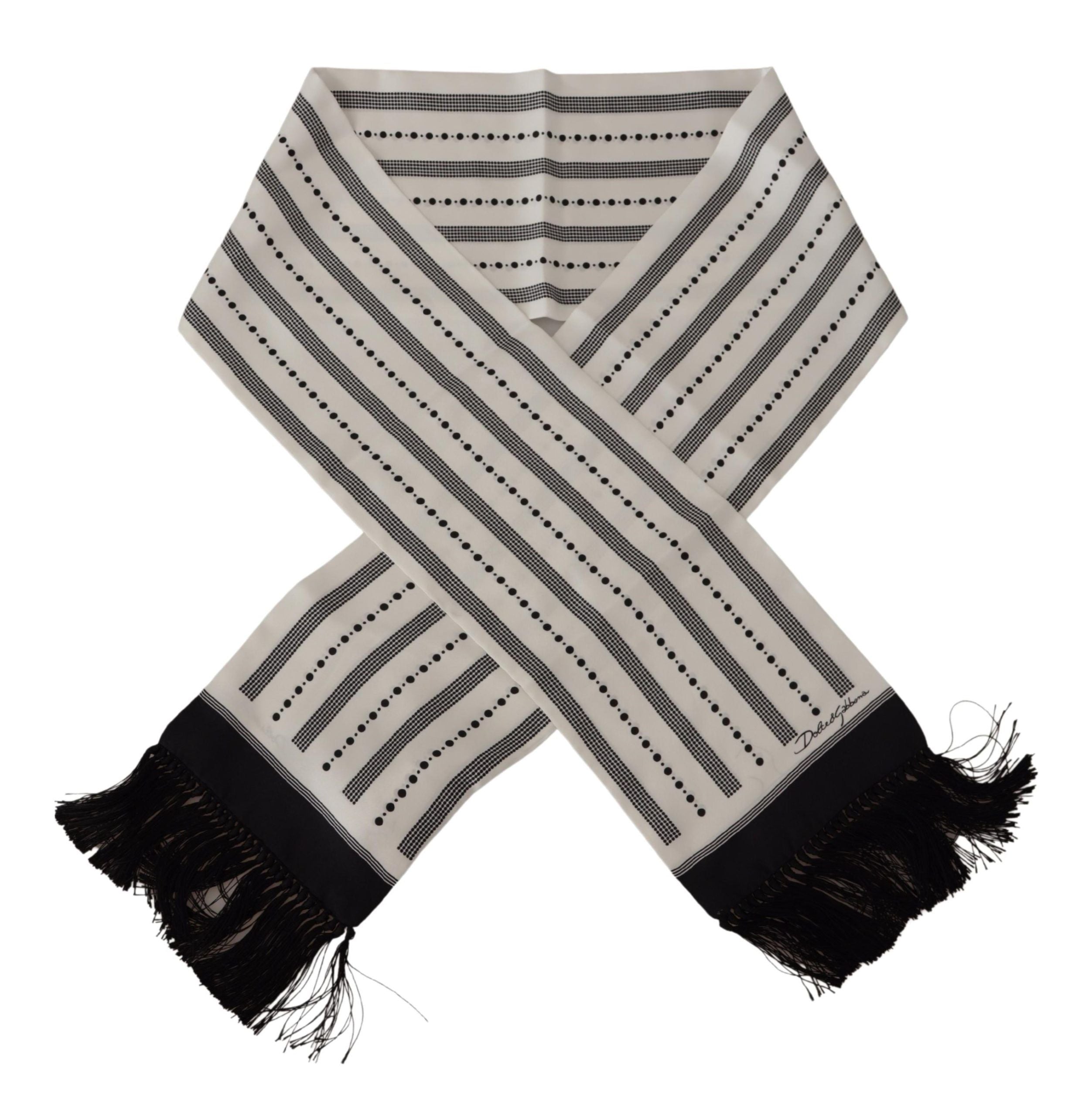 Dolce & Gabbana Elegant Monochrome Silk Men's Men's Scarf