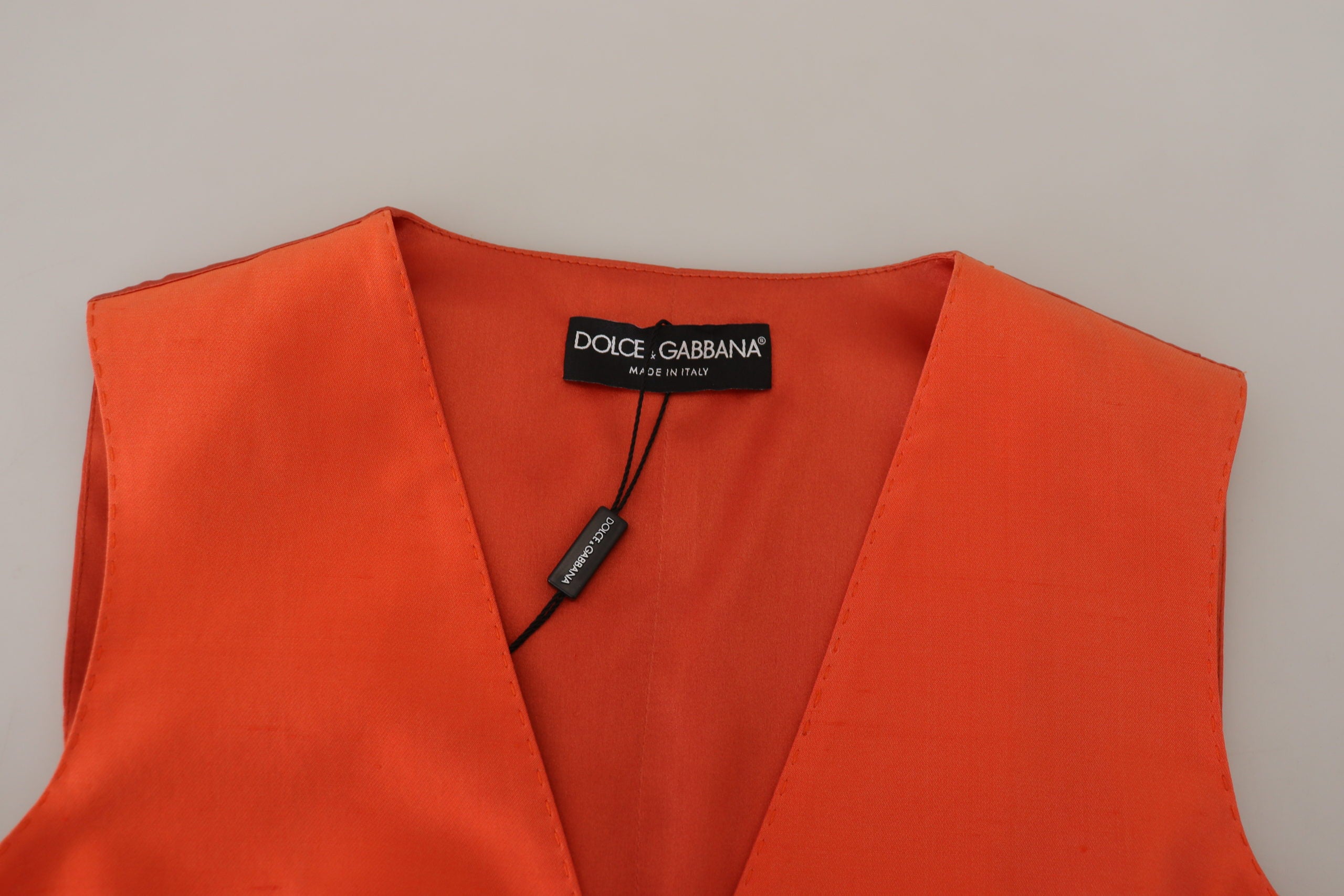 Dolce & Gabbana Elegant Orange Silk Women's Waistcoat