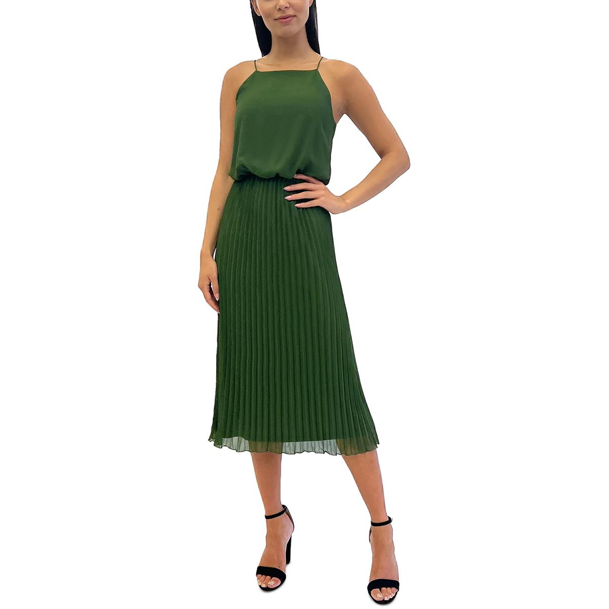 Womens Shutter Pleat Midi Dress