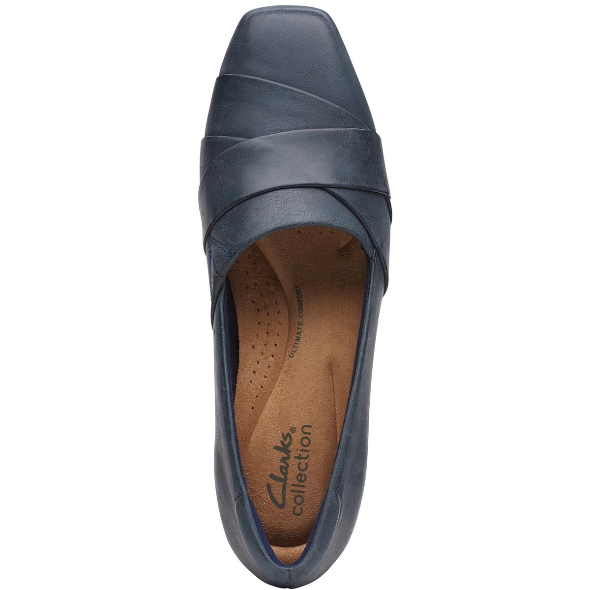 Tilmont Clara Womens Leather Block Heel Loafers