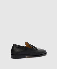 Brunello Cucinelli Mens Tassled Leather Loafers in Black3