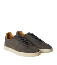 Brunello Cucinelli Pebbled Leather Sneakers in Grey3