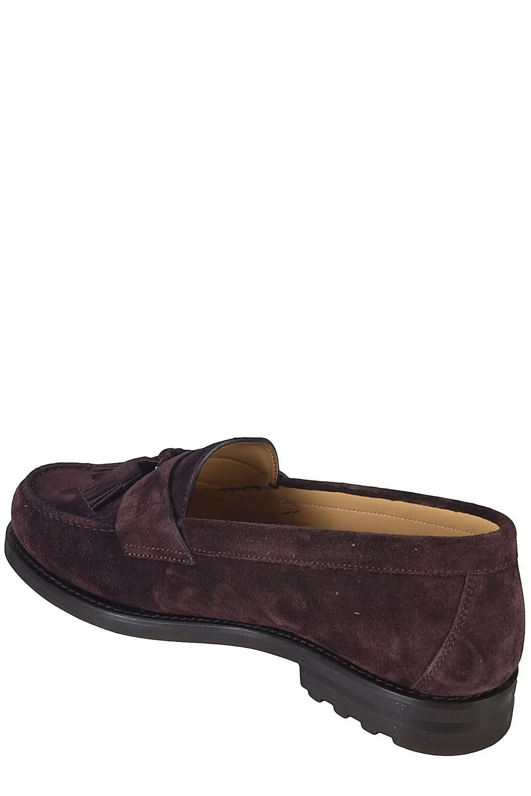 Brunello Cucinelli Mens Tassel Detailed Slip-On Loafers in Maroon3