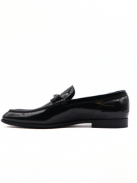 Tods Mens Black Shiny Leather Buckle Gomma Loafer Shoe4