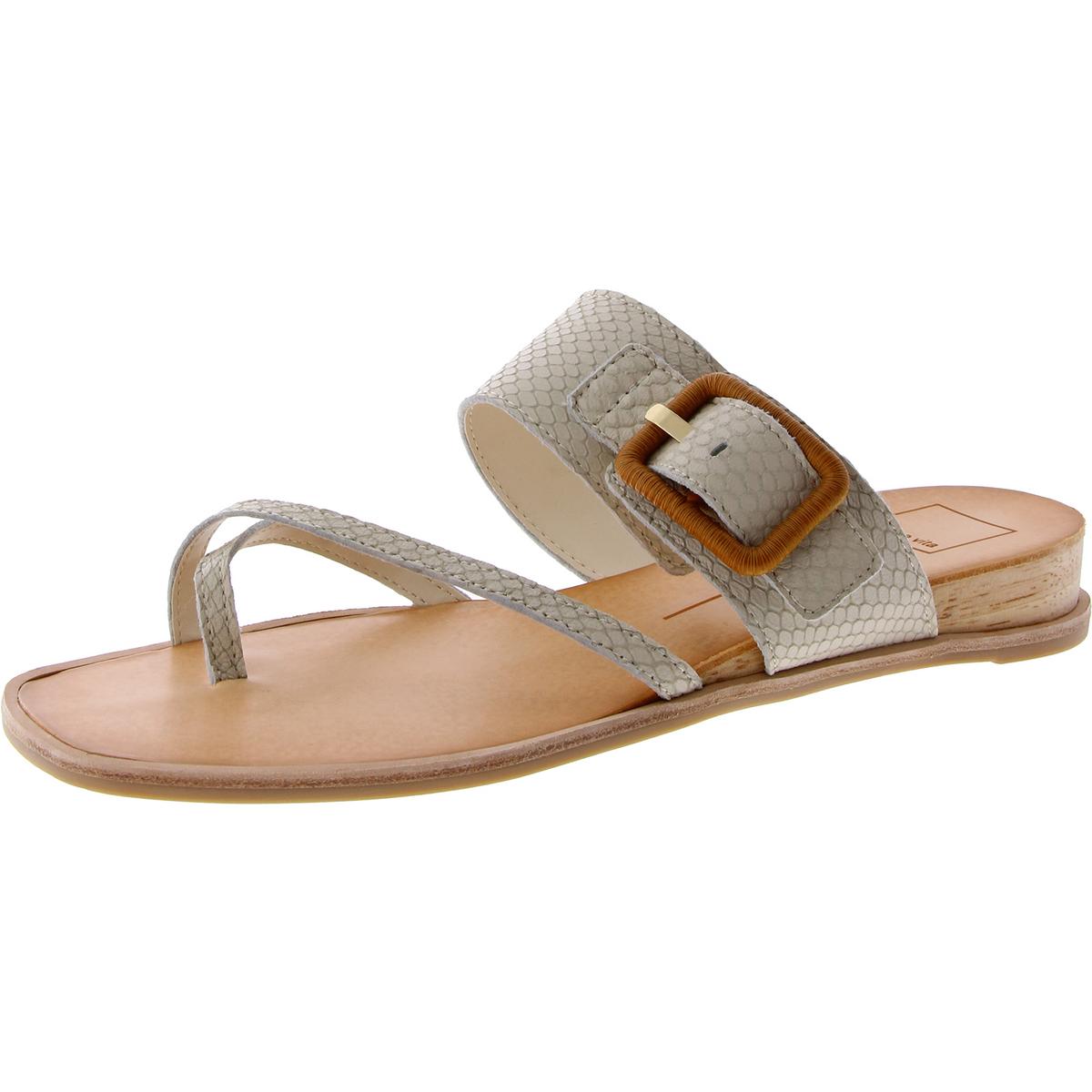 Perris Womens Leather Buckle Thong Sandals