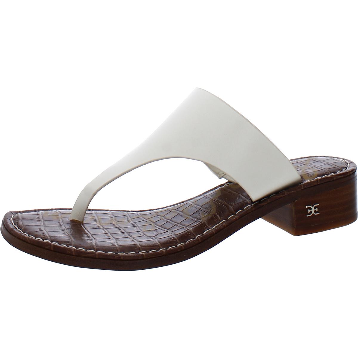 Womens Leather Slip On Thong Sandals