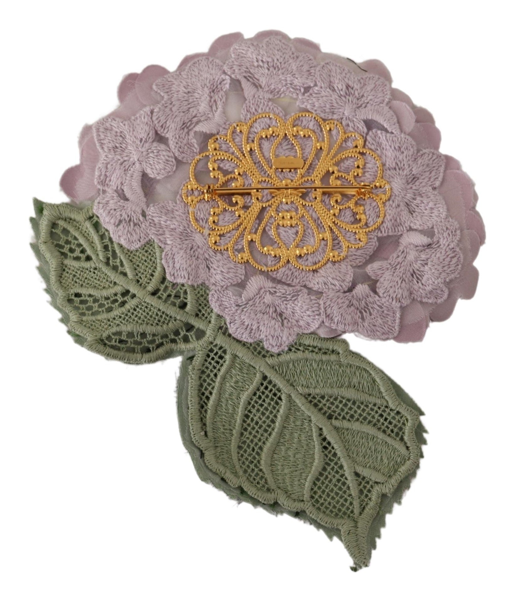 Dolce & Gabbana Elegant Purple Floral Silk Blend Women's Brooch