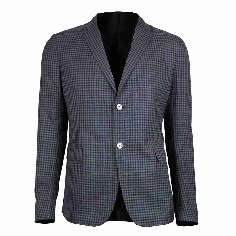 Gucci Men's Formal Midnight Blue / Grey Wool Jacket 2 Buttons