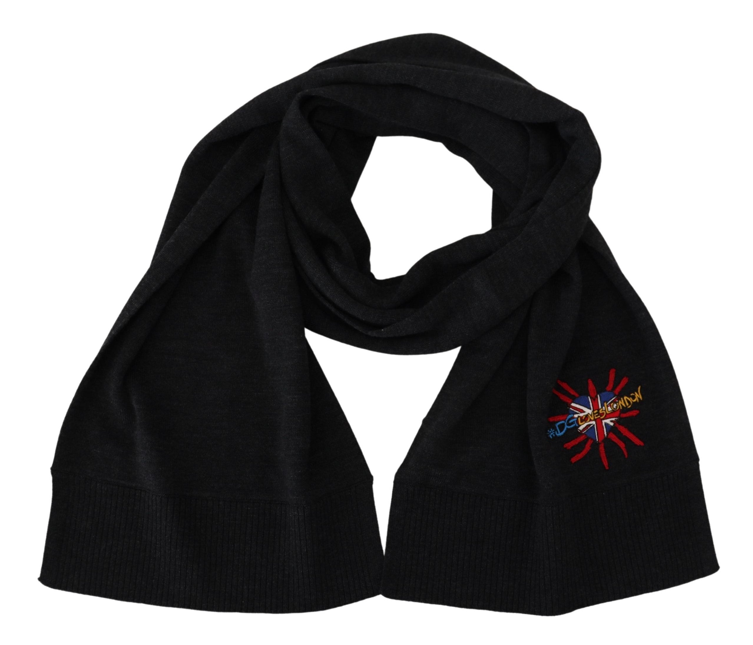 Dolce & Gabbana Elegant Black Wool Scarf Women's Wrap