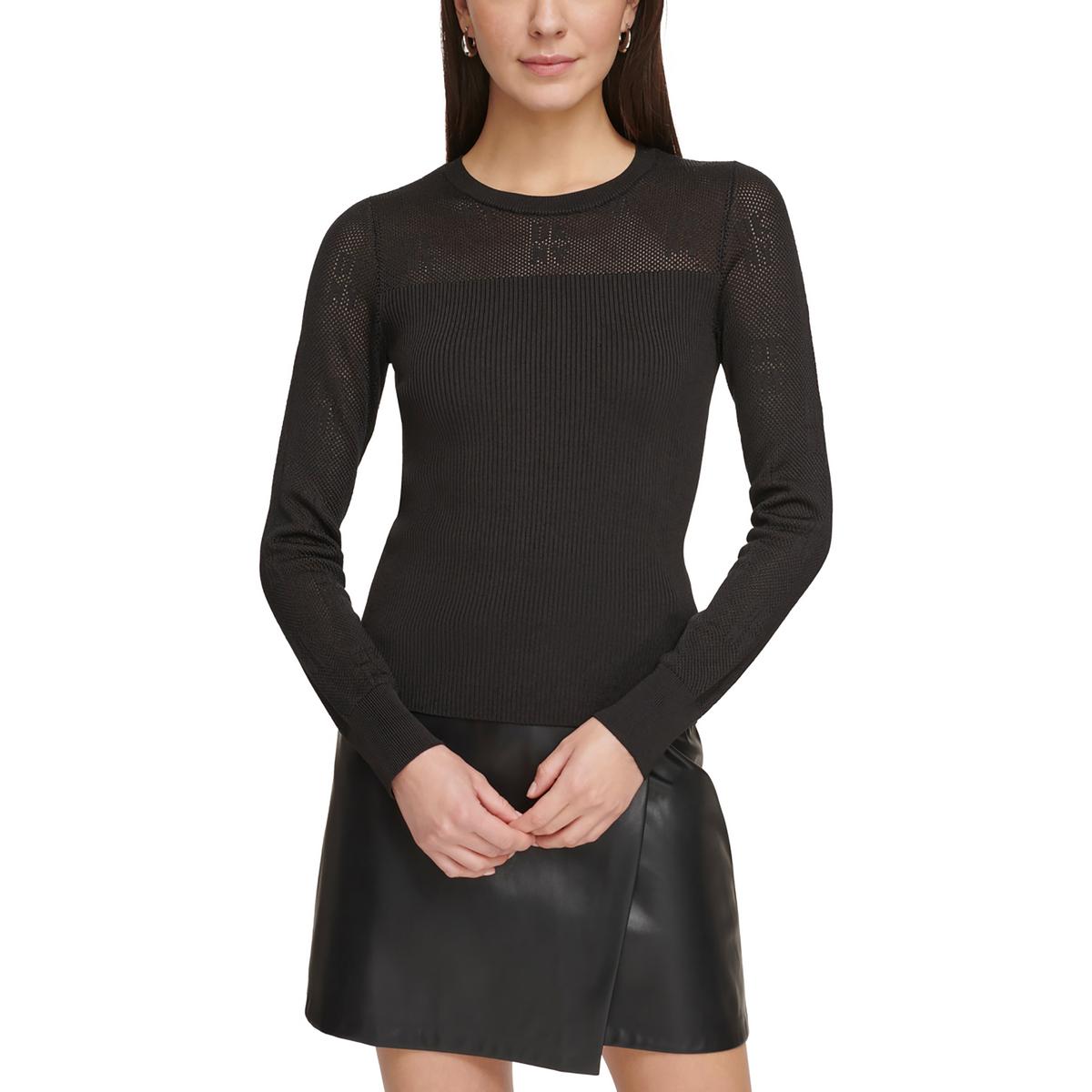 Womens Mesh Scoop Neck Pullover Top