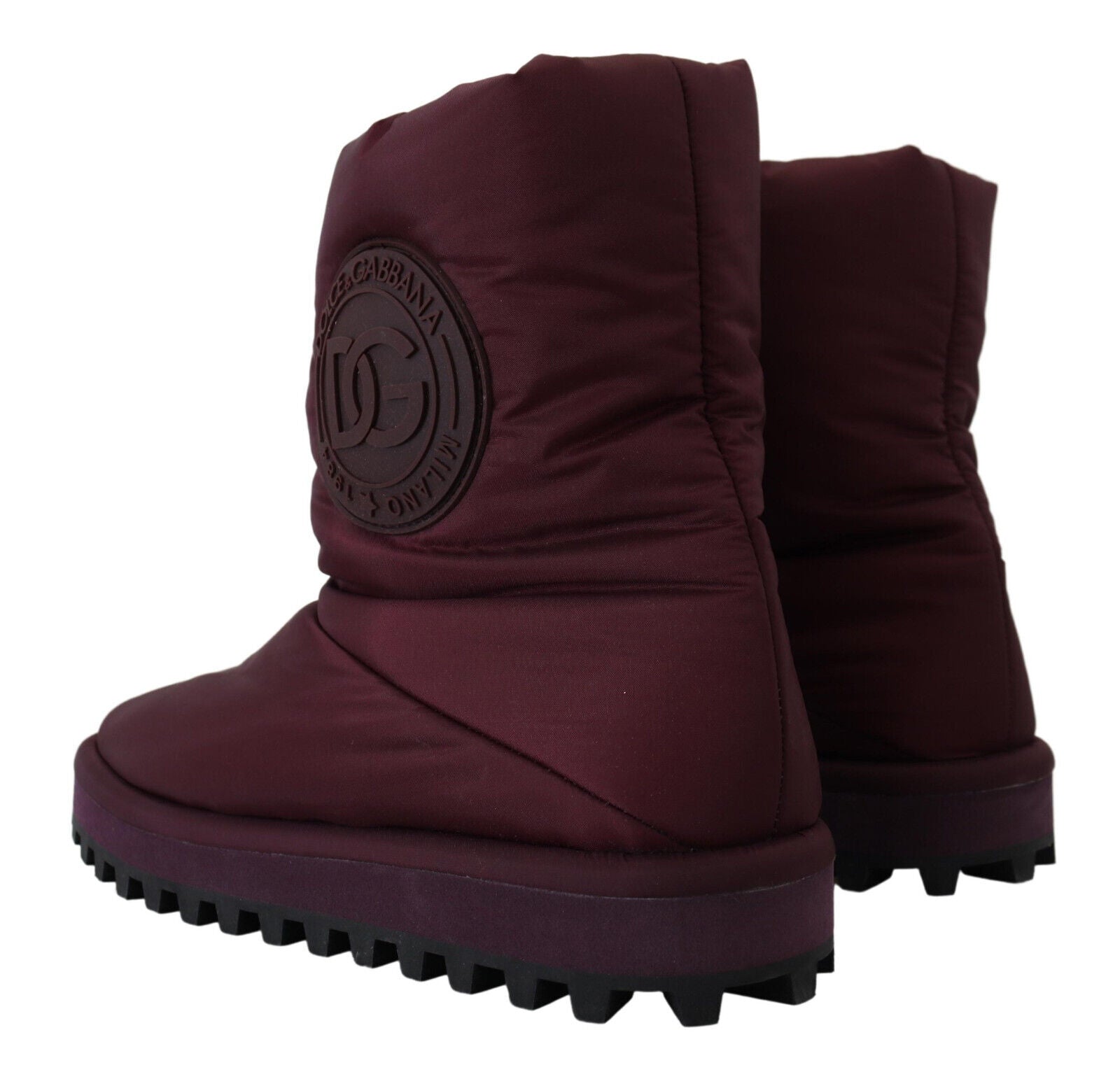 Dolce & Gabbana Elegant Bordeaux Mid Calf Men's Boots