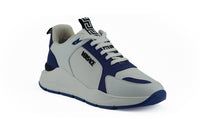 Versace Elegant Blue and White Leather Men's Sneakers6