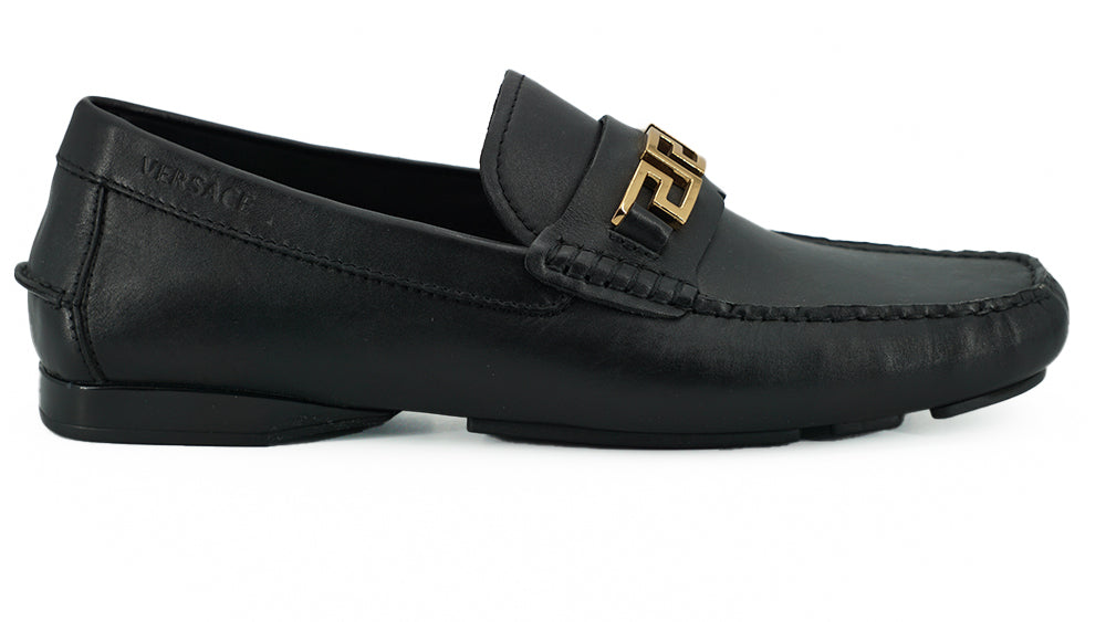 Versace Elegant Black Calf Leather Men's Men's Loafers1