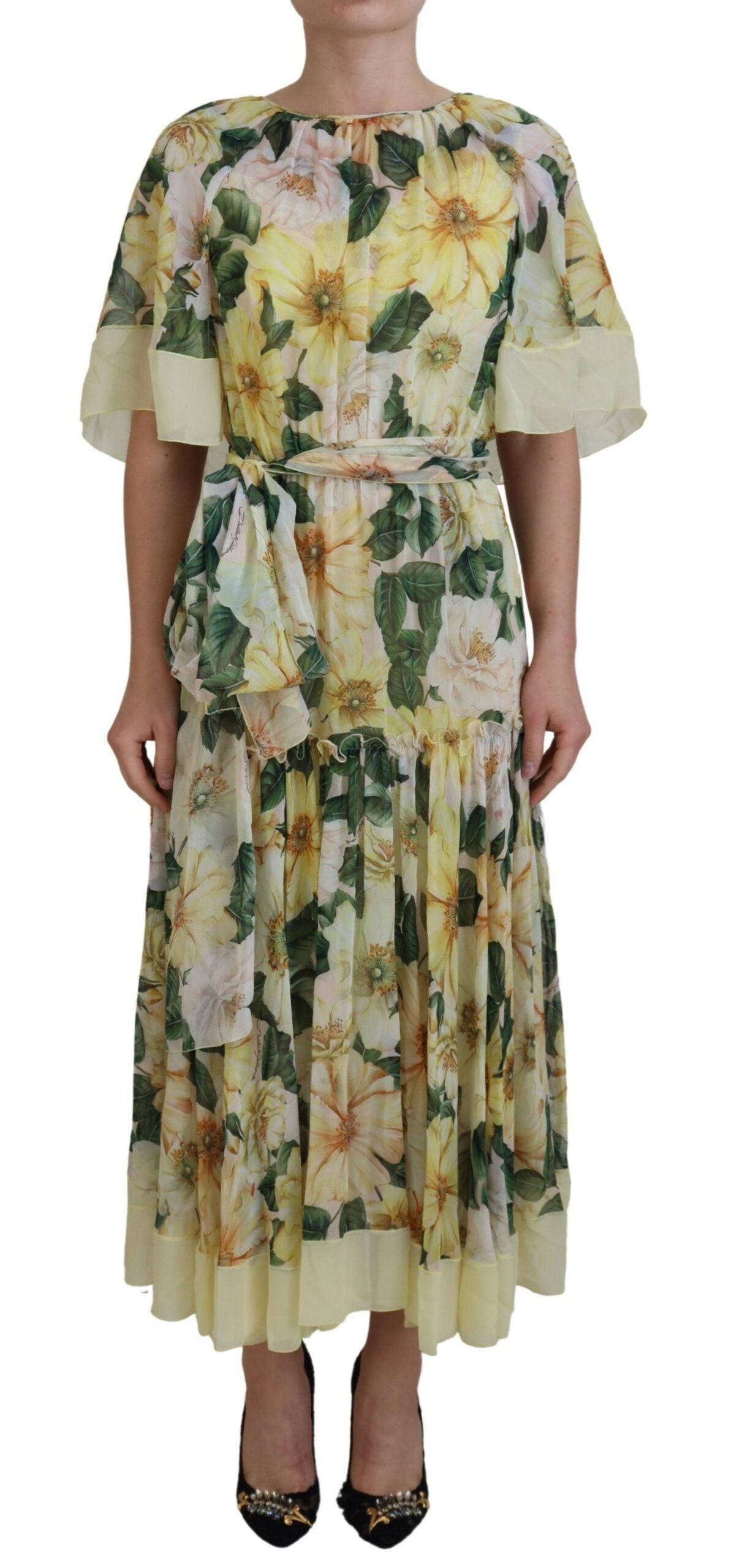 Dolce & Gabbana Elegant Silk Floral Maxi Women's Dress