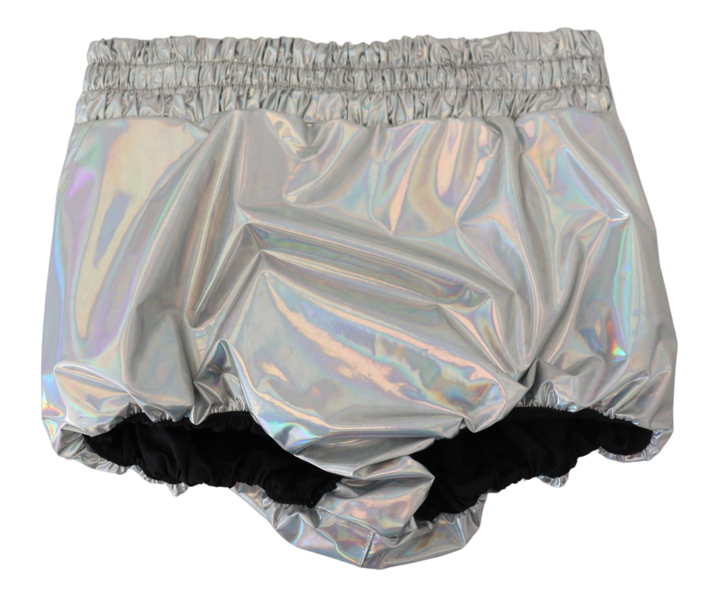 Dolce & Gabbana Elevated Elegance Silver High Waist Women's Shorts