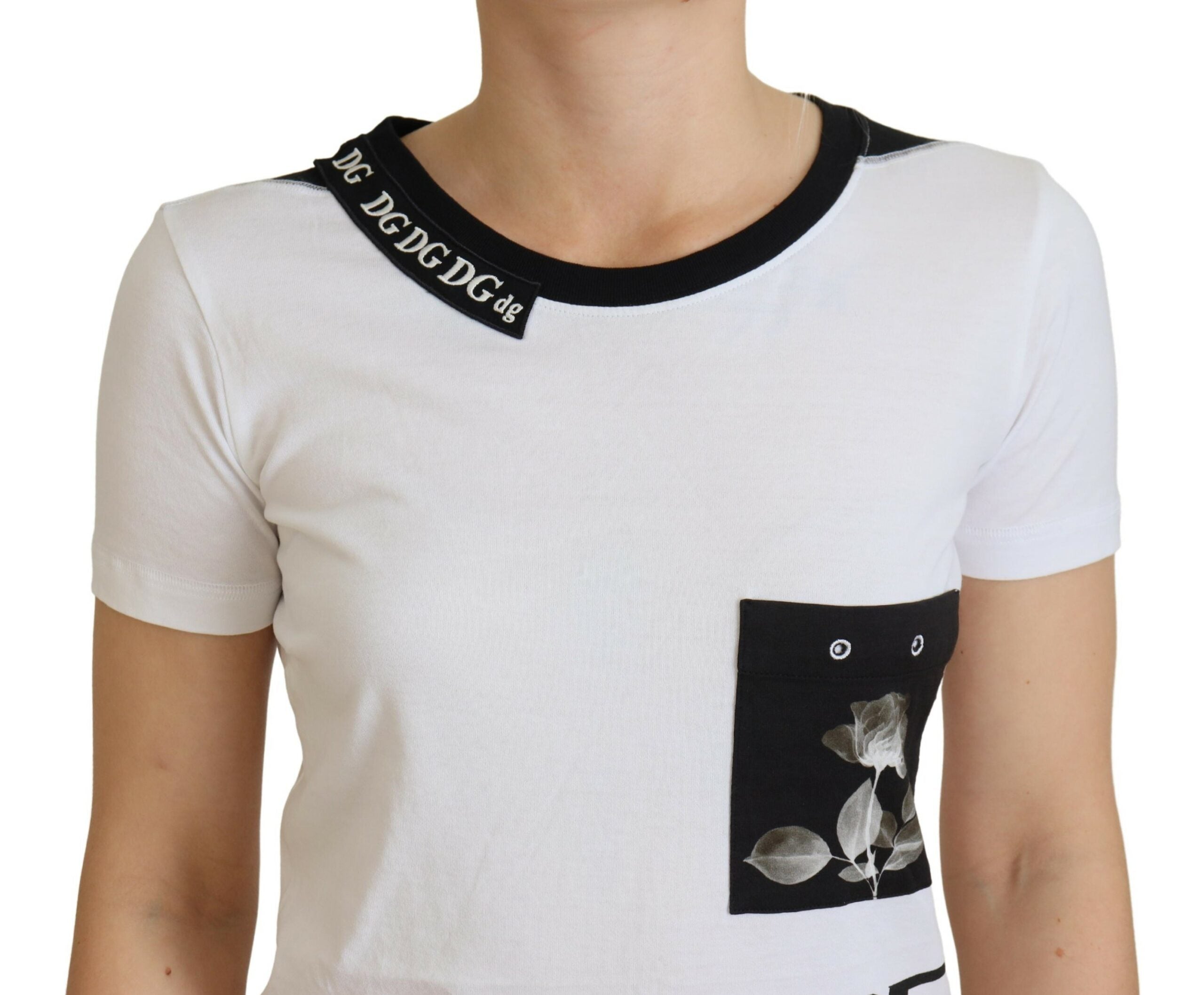 Dolce & Gabbana Chic Monochrome 'Here and Now' Cotton Women's Tee