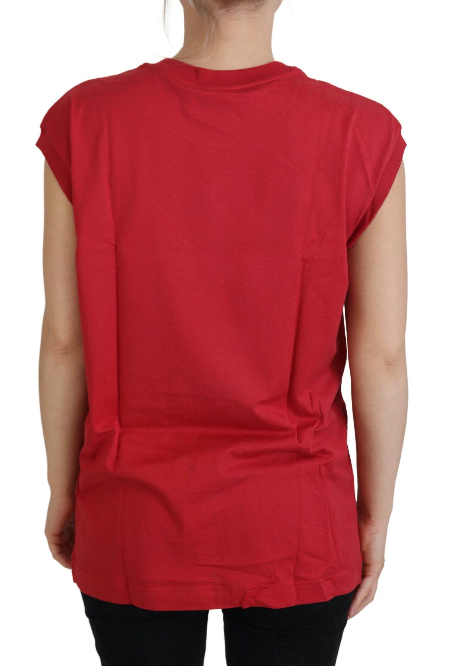 Dolce & Gabbana Elegant Red Sleeveless Cotton Tank Women's Top