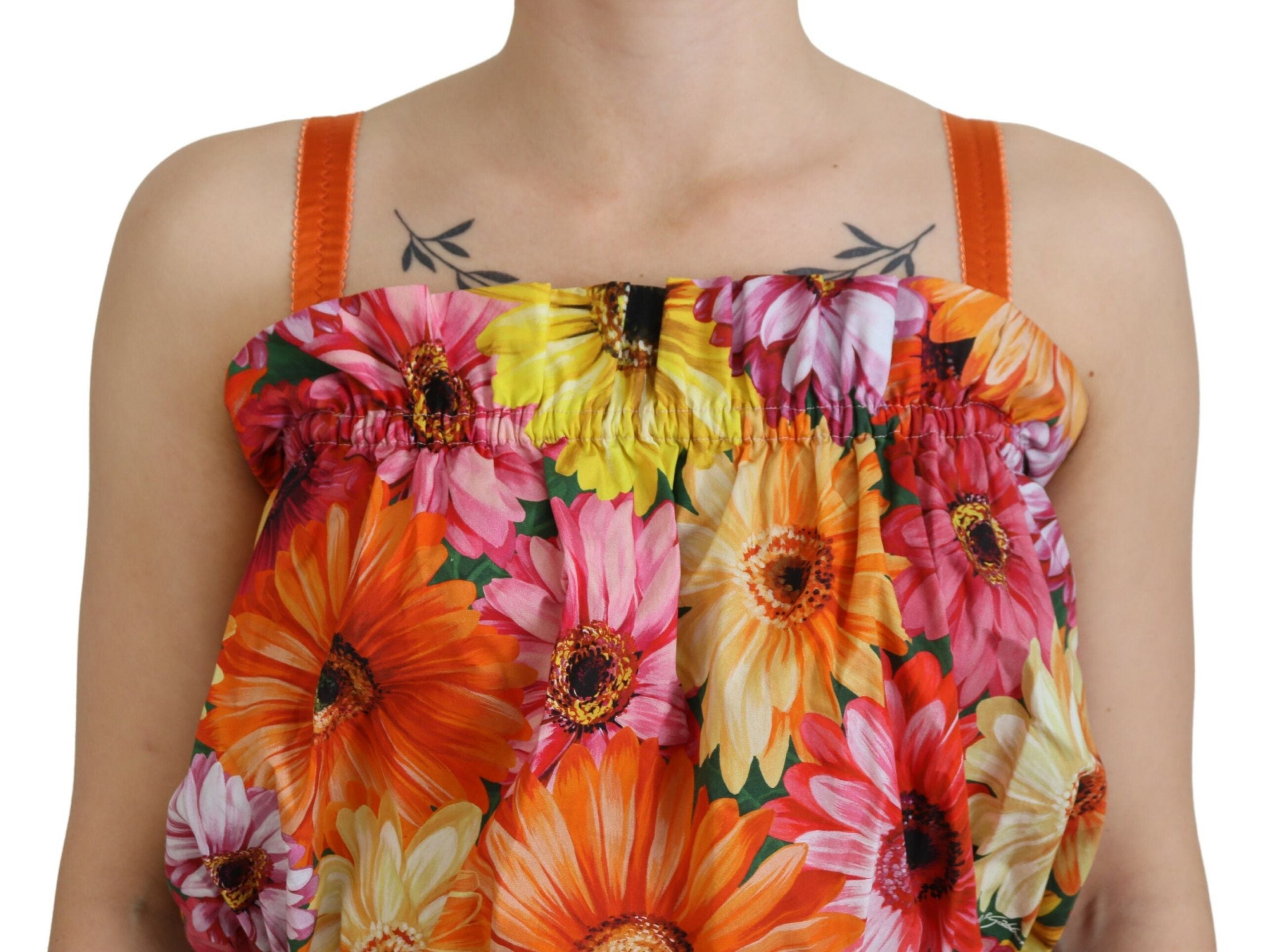 Dolce & Gabbana Floral Elegance Sleeveless Cropped Women's Top