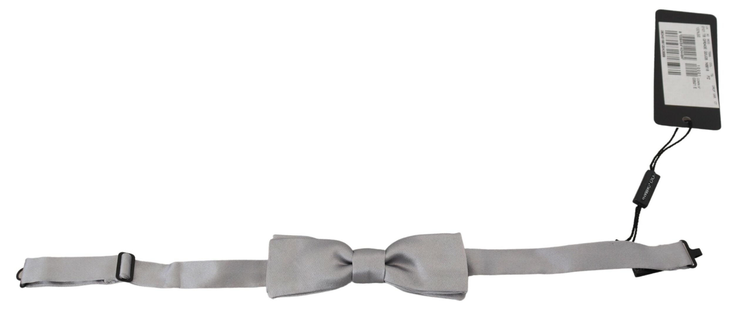 Dolce & Gabbana Elegant Gray Silk Bow Men's Tie