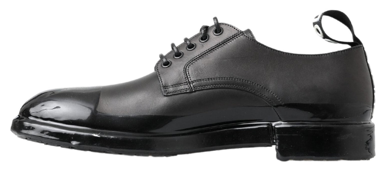 Dolce & Gabbana Elegant Derby Lace-Up Leather Shoes in Men's Black