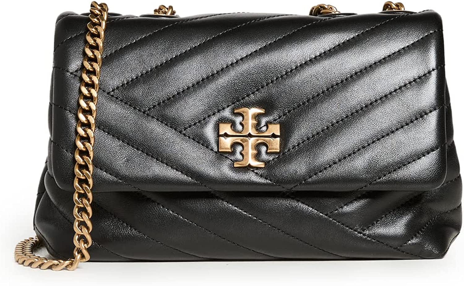 Tory Burch Women's Kira Chevron Small Convertible Shoulder Bag, Black1