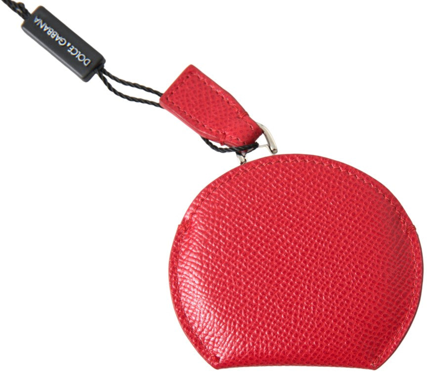 Dolce & Gabbana Elegant Red Leather Mirror Women's Holder