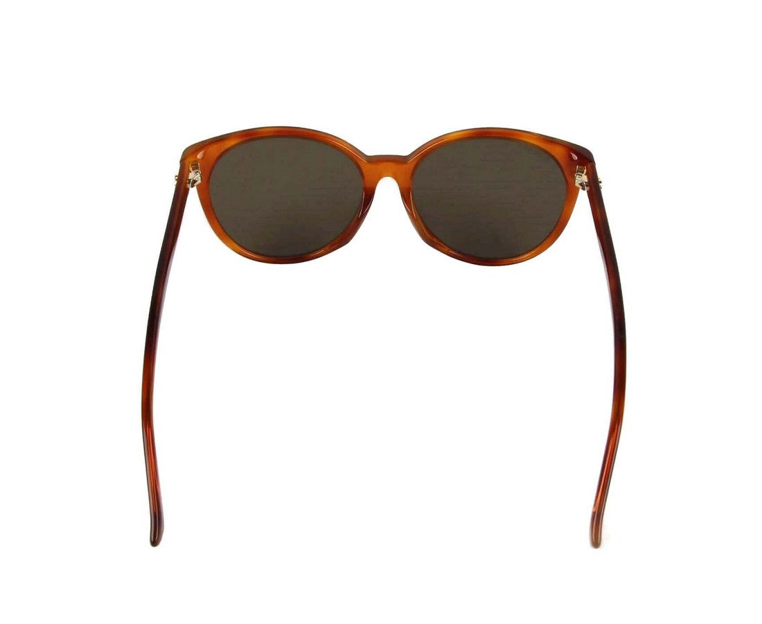 Gucci Women's Brown Mustard Acetate Round Sunglasses