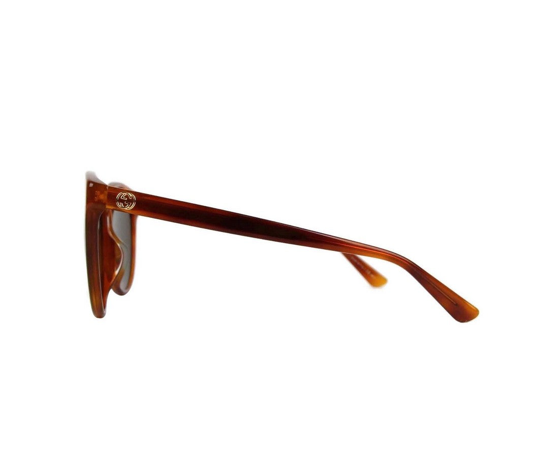 Gucci Women's Brown Mustard Acetate Round Sunglasses