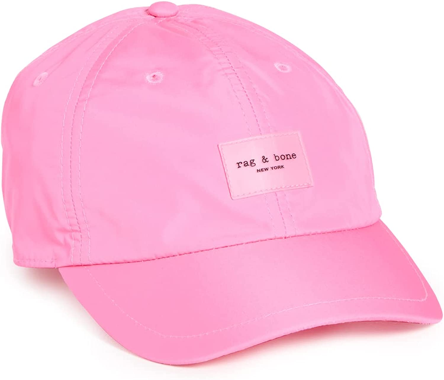 rag & bone Women's Addison Baseball Cap, Neon Pink1