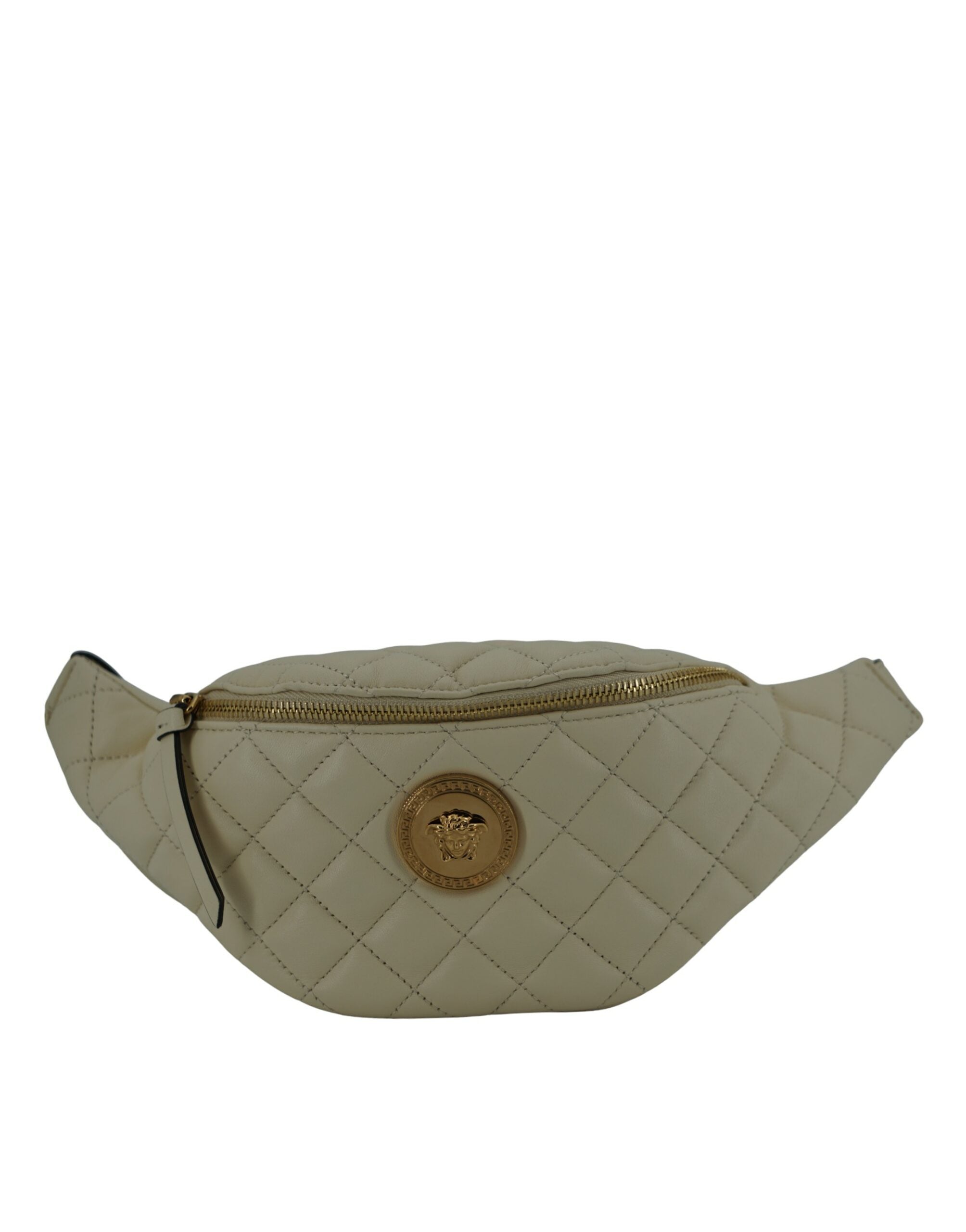 Versace Elegant White Lamb Leather Belt Women's Bag