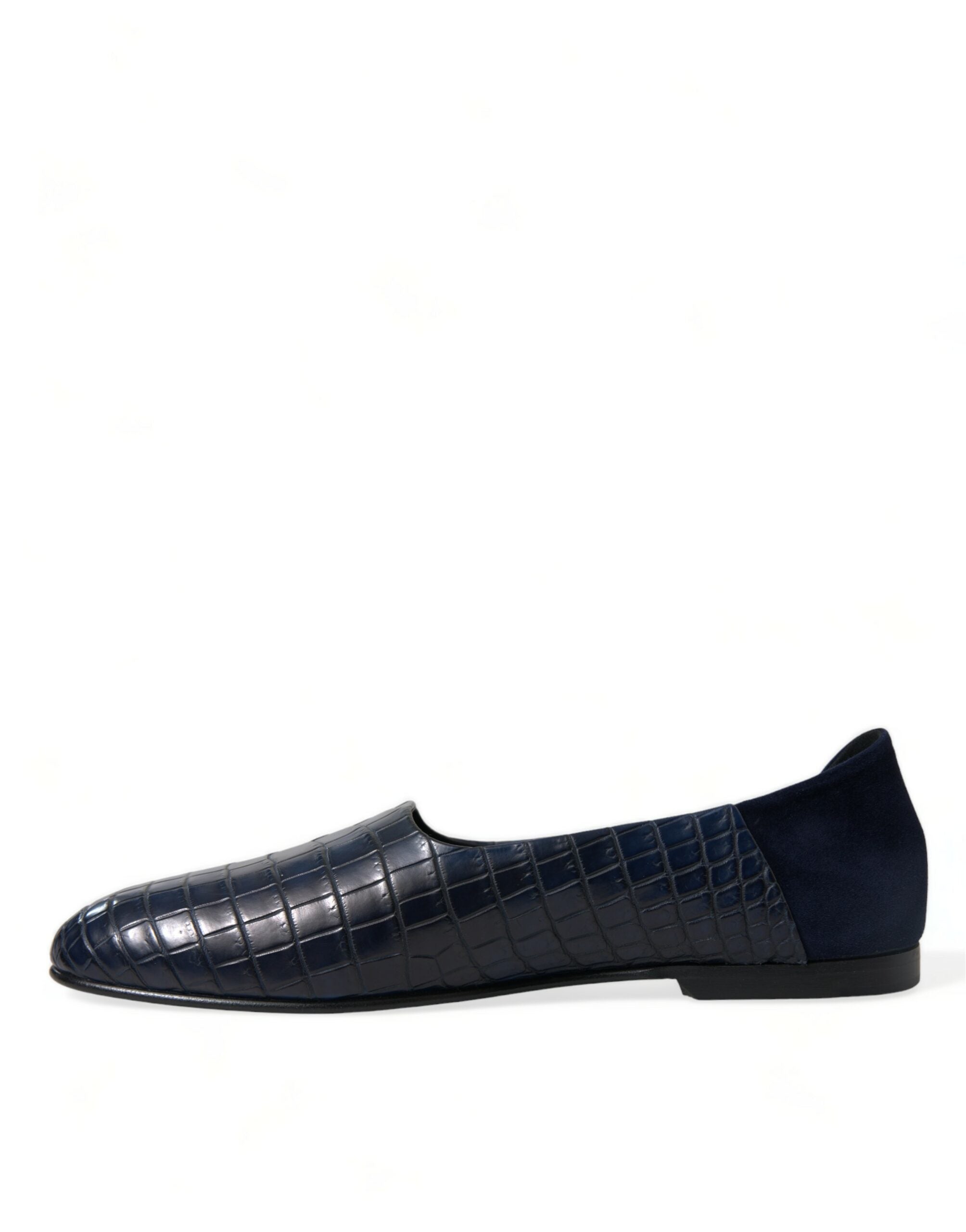 Dolce & Gabbana Elegant Blue Crocodile Leather Men's Loafers