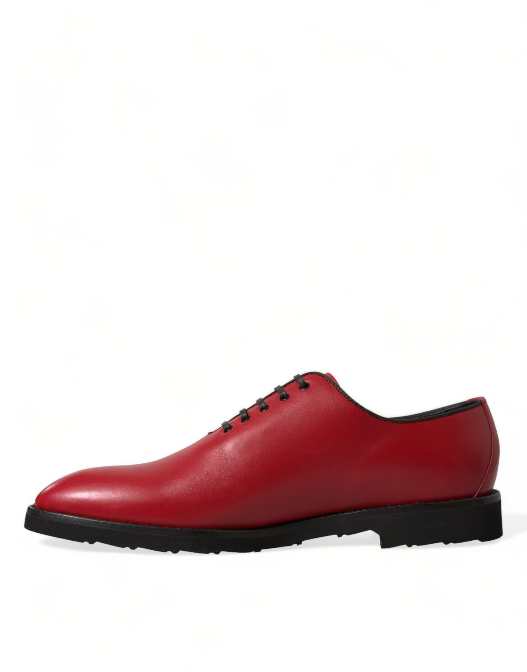 Dolce & Gabbana Elegant Red Leather Oxford Dress Men's Shoes