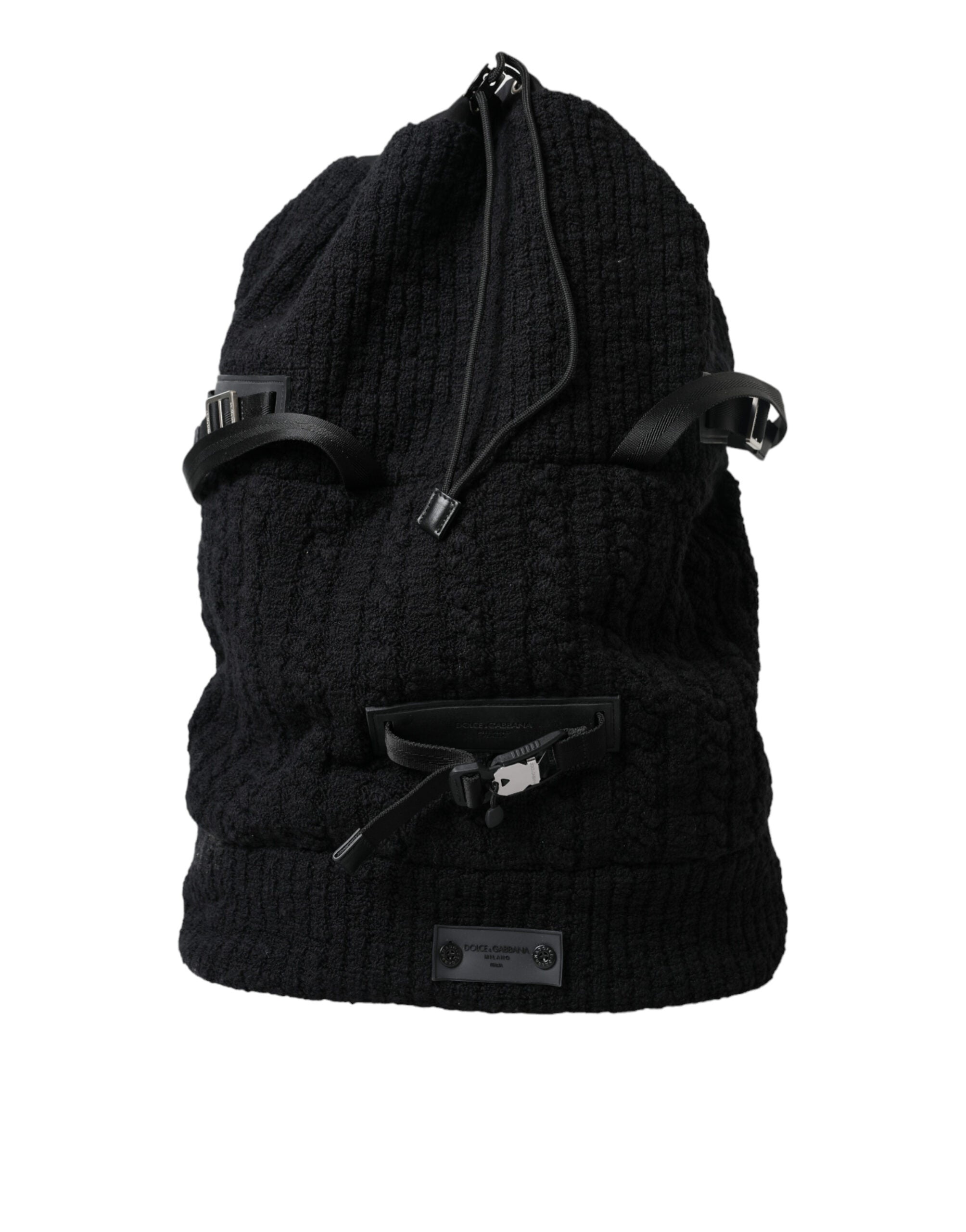 Dolce & Gabbana Elegant Tricot Wool-Blend Backpack in Men's Black